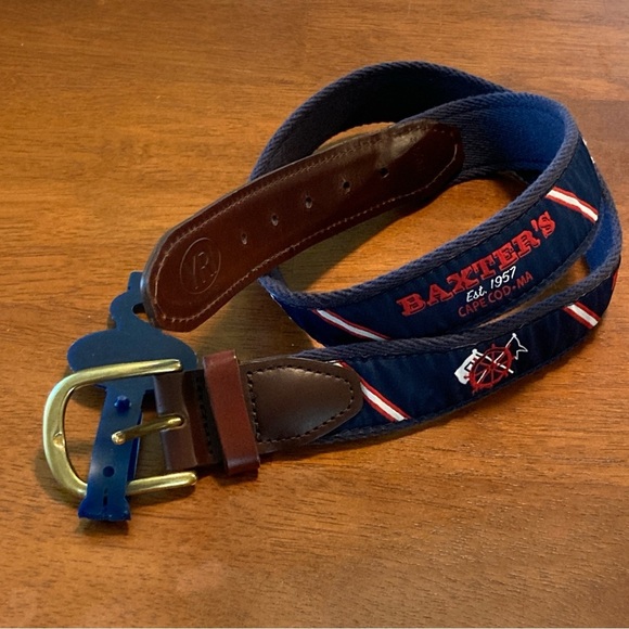 Cape Cod Nautical Sailing Belt Baxter's Iconic Hyannis Restaurant Size 34 NWT - Picture 2 of 5